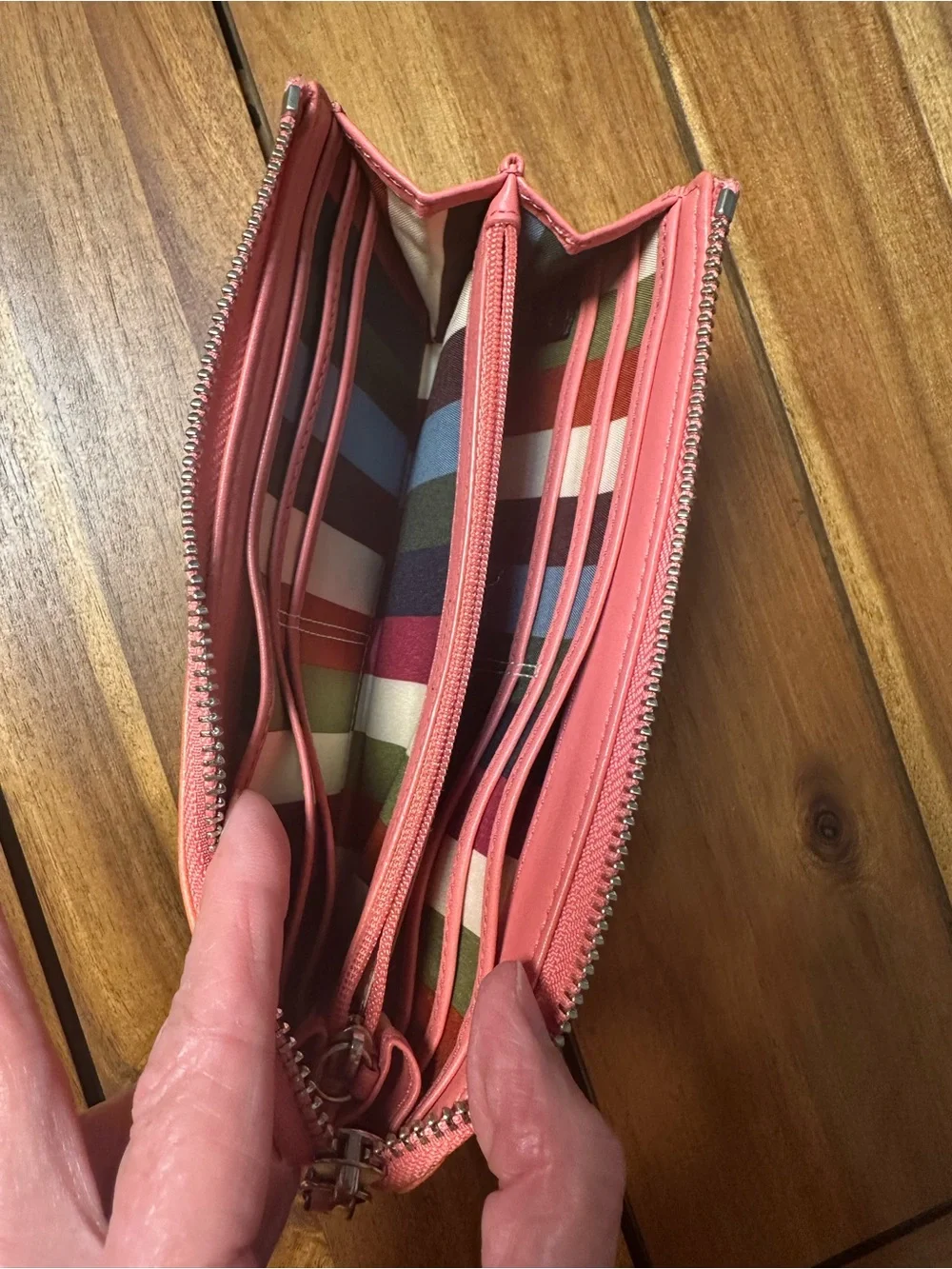 Coach Poppy Hippie Leather Hobo Bag with Matching Wallet in Salmon Pink